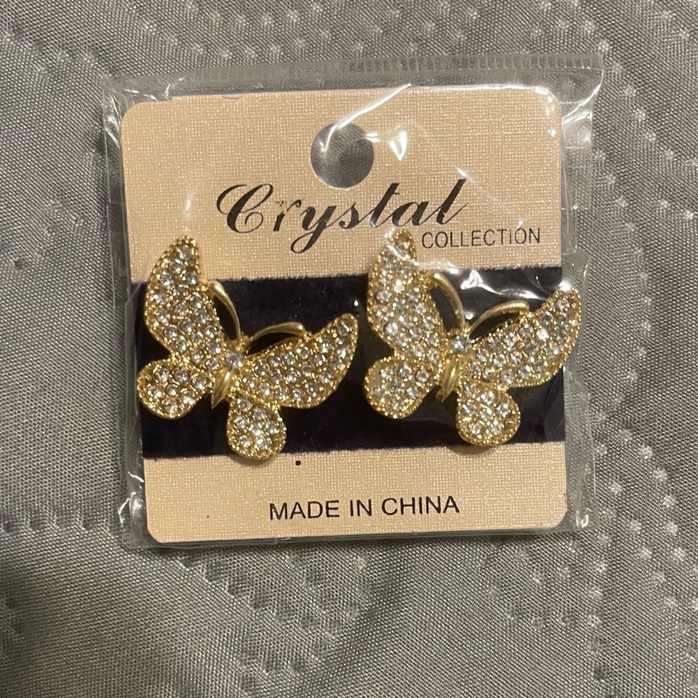 Crystal Butterfly Earrings